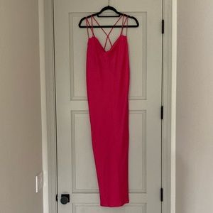 Zara Hot Pink Slip Dress (Size L, NWT)